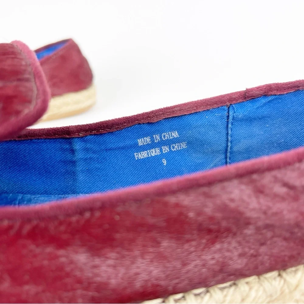 Jeffrey Campbell Abides Burgundy Calf Hair Espadrilles Size 9